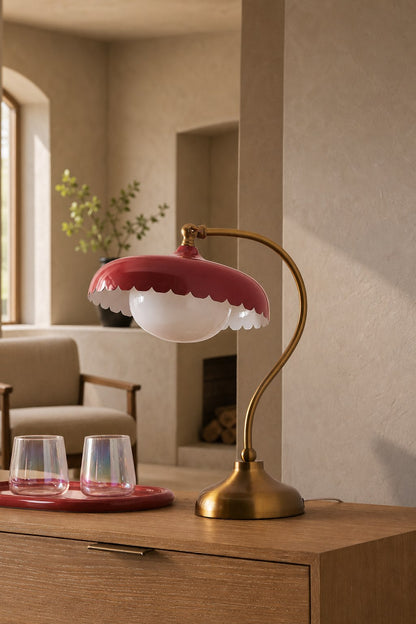 Rayla Elegante Scallop Glas Tischlampe - Atmosphärisches Licht - Schreibtisch oder Beistelltisch