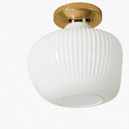 Rivrona Glass Flush Mount Ceiling Light - Modern Champagne Globe Design