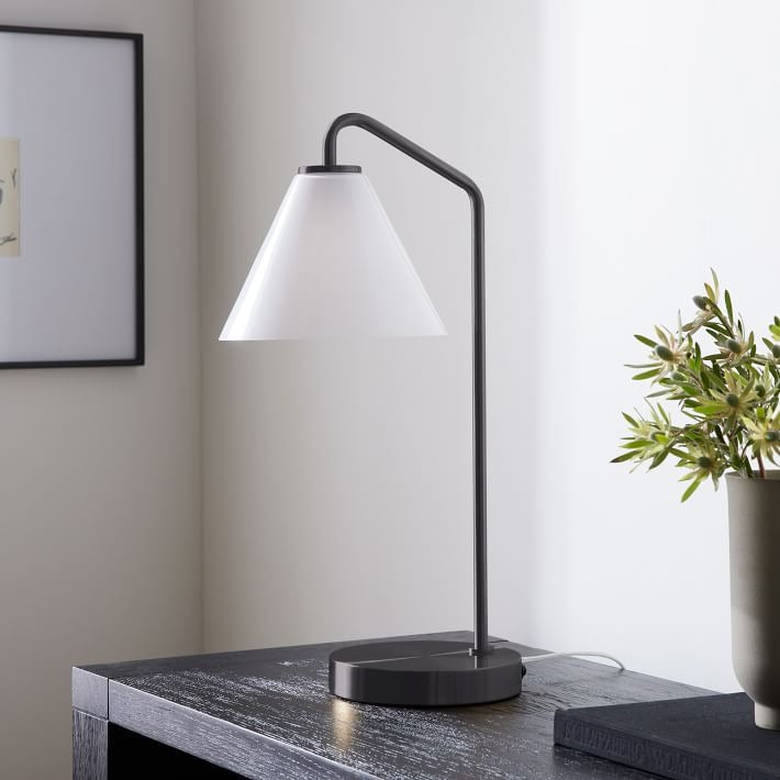 Conica Sculptural Cone Table Lamp - Modern Glass Lighting for Bedroom or Desk