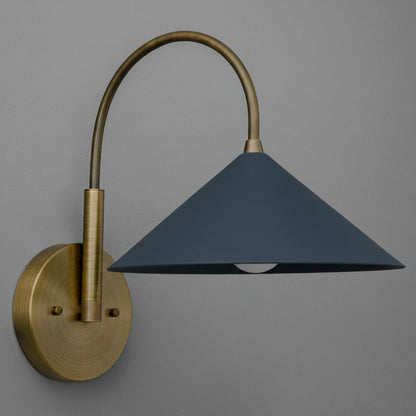 Curva Metal Vintage Wall Sconce  - Elegant Cone Shade for Bedrooms