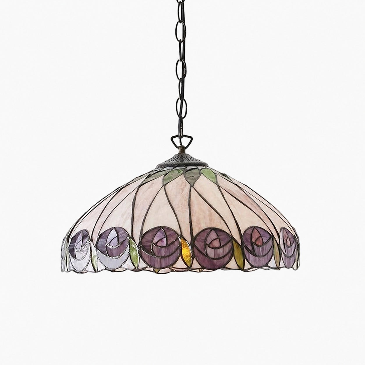 TF Hutchinson Tiffany-Glas-Pendelleuchte mit kunstvollem Mosaikdesign für Ess- und Wohnräume