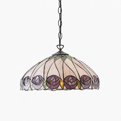 TF Hutchinson Tiffany-Glas-Pendelleuchte mit kunstvollem Mosaikdesign für Ess- und Wohnräume