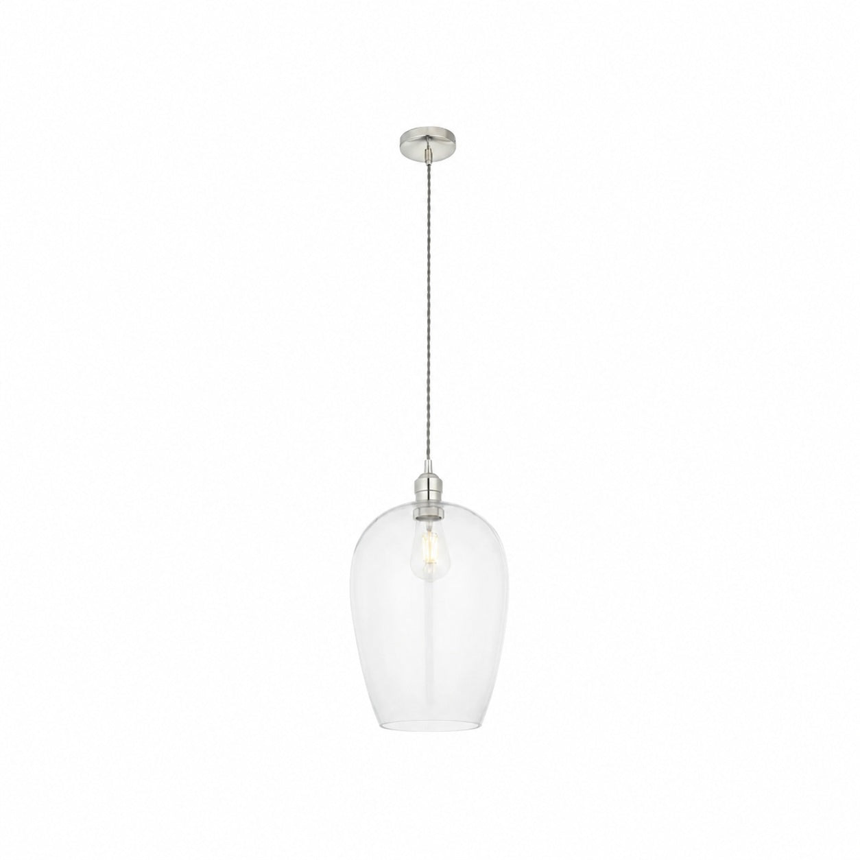 Clarione Height-Adjustable Glass Pendant Light - Classic Art Deco Light