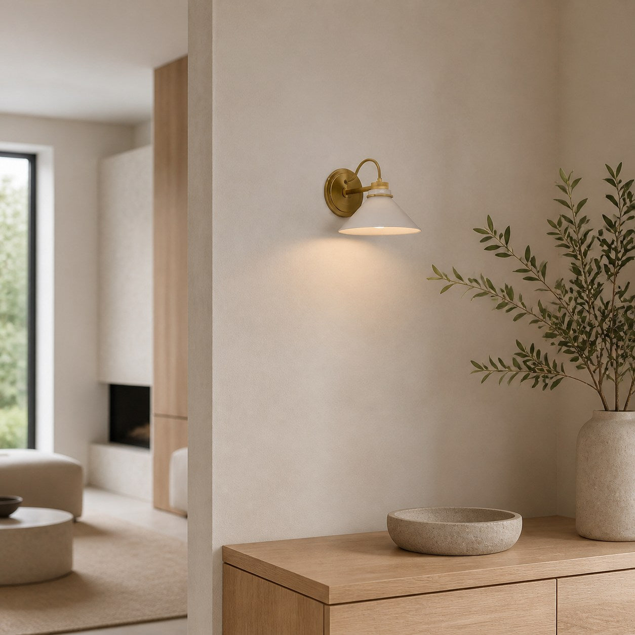 Aurenza Sconce – Farmhouse Wall Light with Metal Accents for Cozy Spaces
