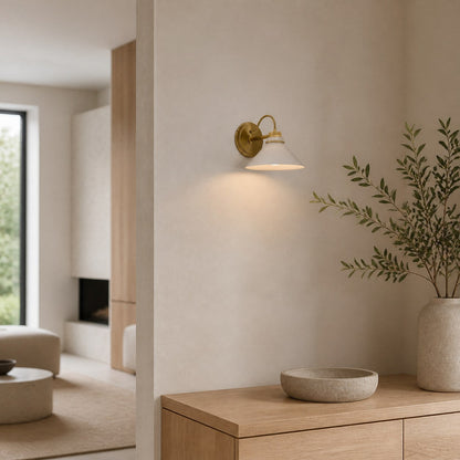 Aurenza Sconce – Farmhouse Wall Light with Metal Accents for Cozy Spaces