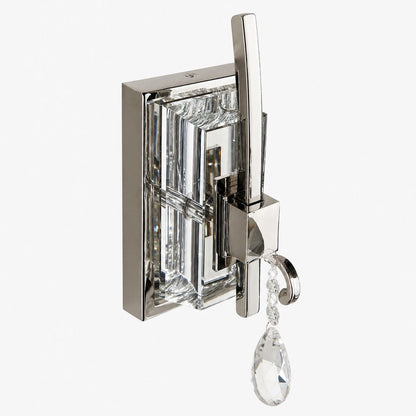 Talonis Crystal Accent Wall Light – Curved Chrome Arm Design for Living and Hallway Spaces