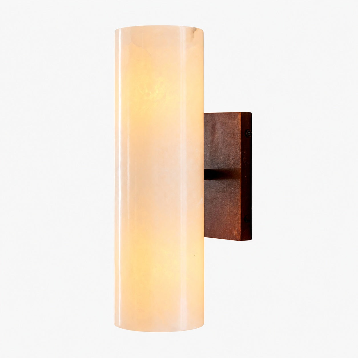 Wolvina Natural Marble Tube Sconce with Sleek Metal Details