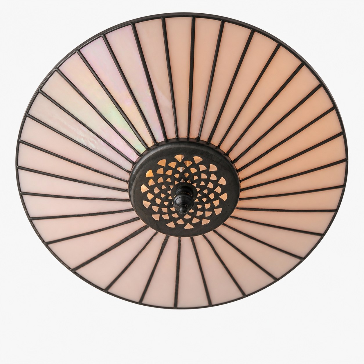 TF Fargo Geometrische Deckenleuchte – Handgefertigte Art-Deco-Lampe aus Buntglas für den Eingangsbereich