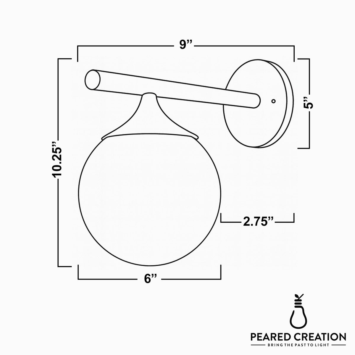 Glorica Glas-Wandleuchte – mattierte Kugelleuchte