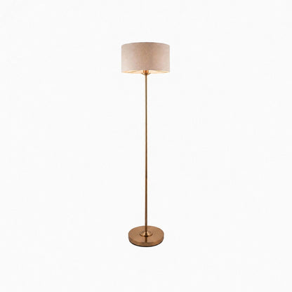 Tela Drum Shade Floor Lamp - Contemporary Fabric Standing Lamp for Home Office