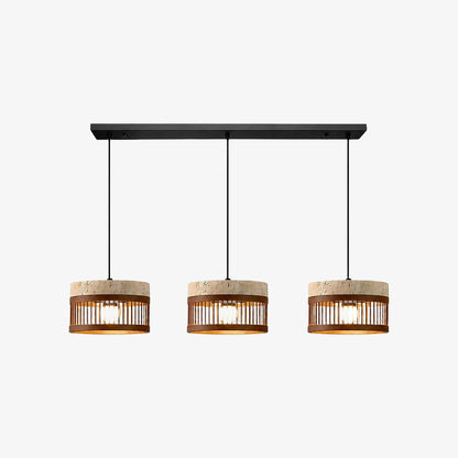 Vintage Travertine Metal Pendant Lamp for Dining Room