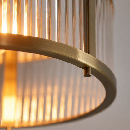 RibGlow Deckenleuchte aus geripptem Glas – Klassische Deckenleuchte zur flächenbündigen Montage für Wohnzimmer oder Flur