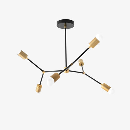 Mobilux Line Industrial Geometric Chandelier - Chrome Nickel Ceiling Light