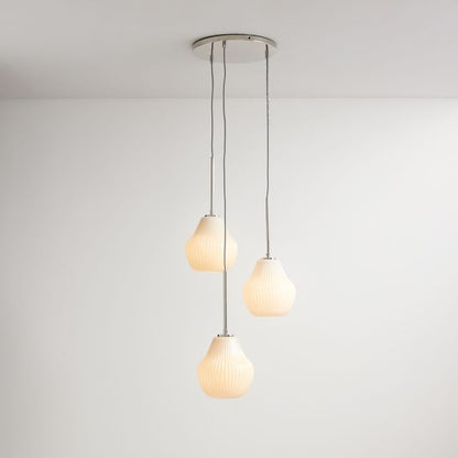 Rivrona Ribbed Glass 3-Light Chandelier - Sculptural Modern Lighting for Home