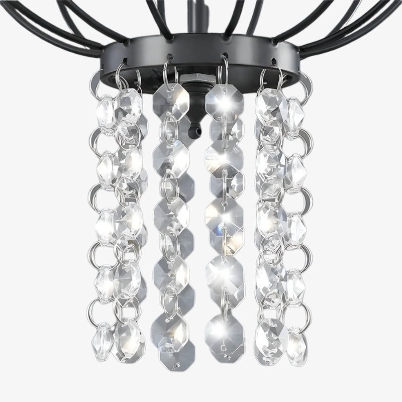 Crystallis Modern Metal Structure Crystal Chandelier - Luxury Lighting for Living Room