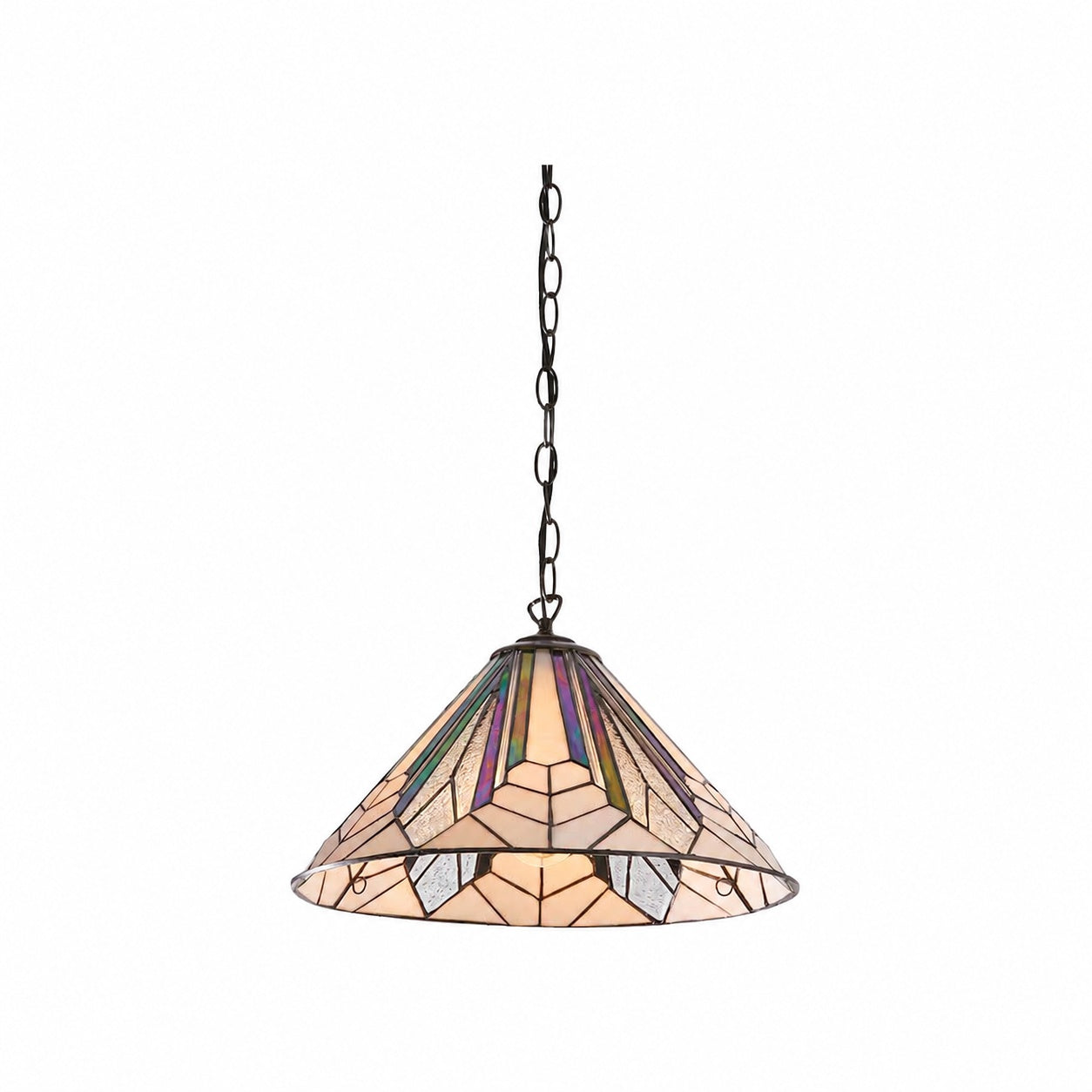 TF Astoria Tiffany Deckenleuchte – Geometrisches Glasdesign mit Noppen für das Wohnzimmer
