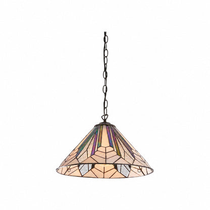 TF Astoria Tiffany Deckenleuchte – Geometrisches Glasdesign mit Noppen für das Wohnzimmer
