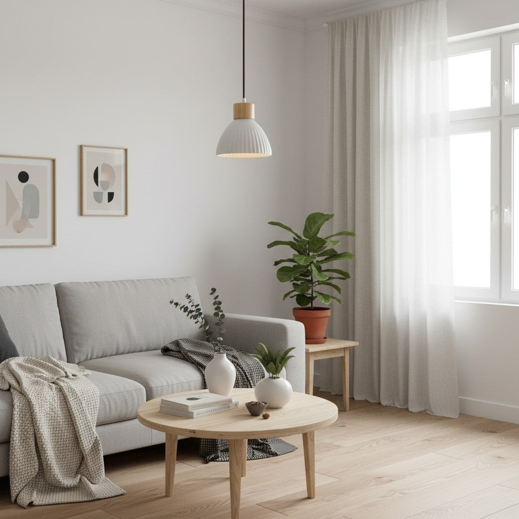 Cerawooda Modern Pendant Light - Clean Circle Silhouette for Living Area