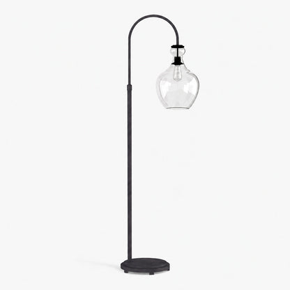 Lawson Stehlampe aus recyceltem Glas – einzigartige Aluminiumbeleuchtung mit Messing-Finish