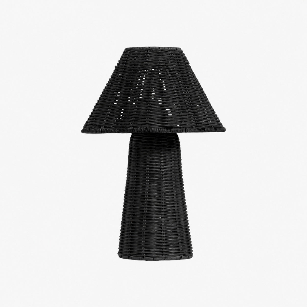 Wickara Sculptural Rattan Mini Table Lamp - Natural Woven Finish Suitable for Side Tables & Entryways