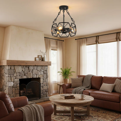 Cageon Open Metal Cage Industrial Ceiling Lamp - Design for Loft and Dining Room