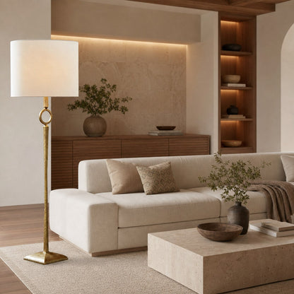 Trova Wrought Iron Floor Lamp - Single-Pole Design for Bedroom and Office Lighting