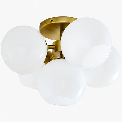 Brina Glass 5-Light Flush Mount - Minimalist Glass Ceiling Fixture