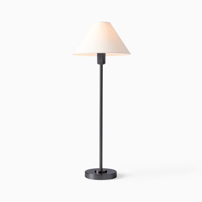 Diora Tischlampe und Stehlampe - Moderner Linear Stil Eleganter Leinen Lampenschirm für Wohnzimmer