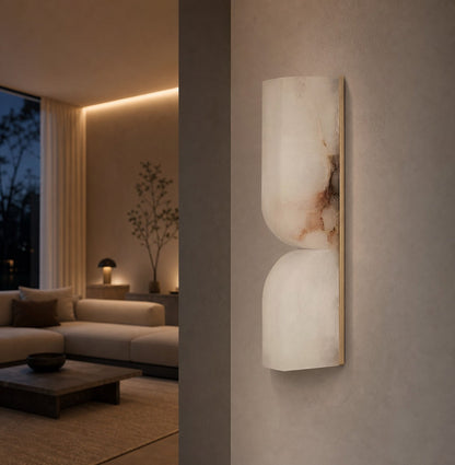 Modern Rectangular Alabaster Wall Lamp – Minimalist Sconce for Bedroom Hallway Living Room