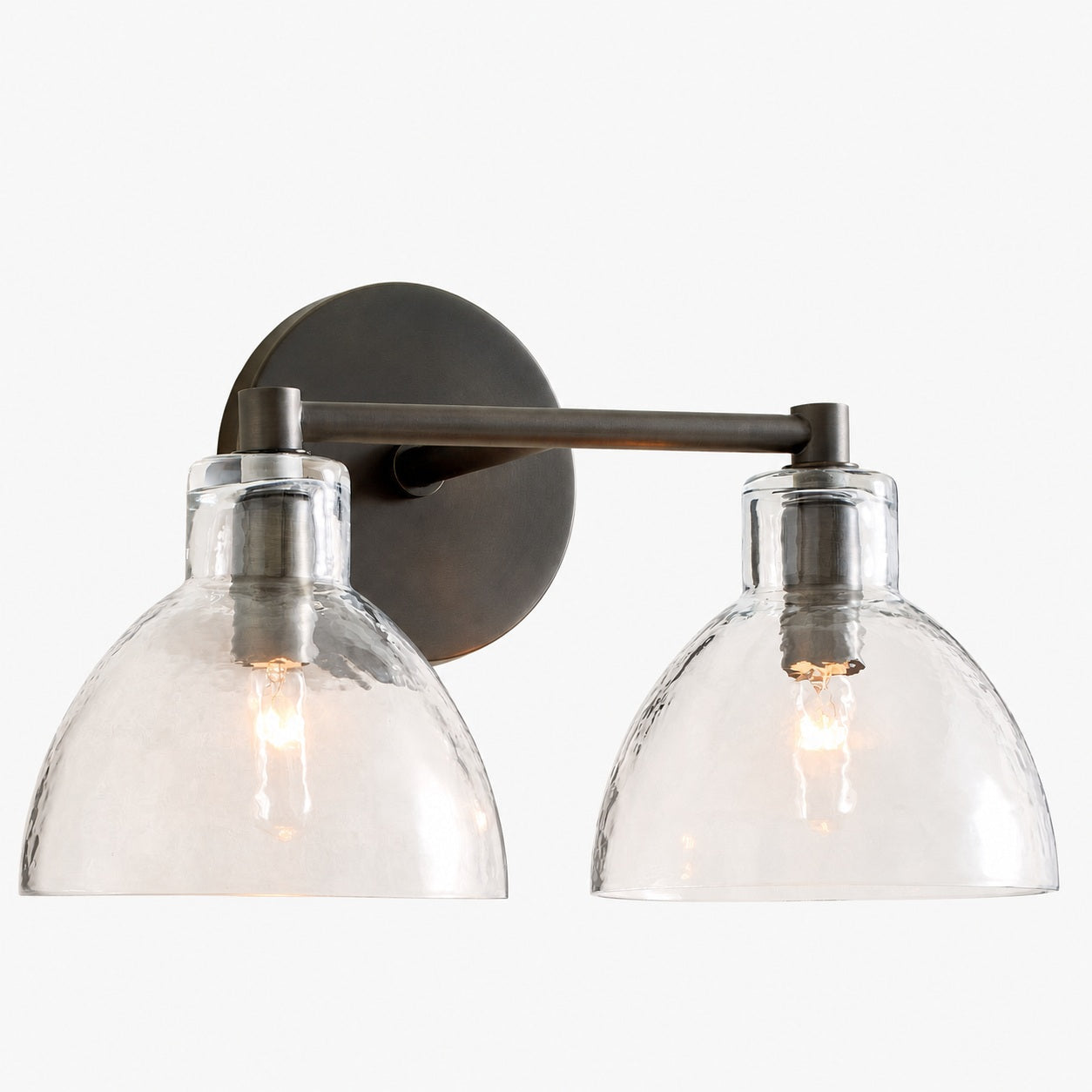 Glavira Doppel-Wandleuchte aus recyceltem Glas – Wandbeleuchtung aus Messing für den Innenbereich
