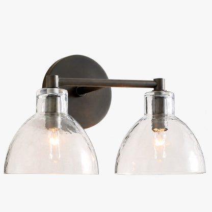 Glavira Doppel-Wandleuchte aus recyceltem Glas – Wandbeleuchtung aus Messing für den Innenbereich