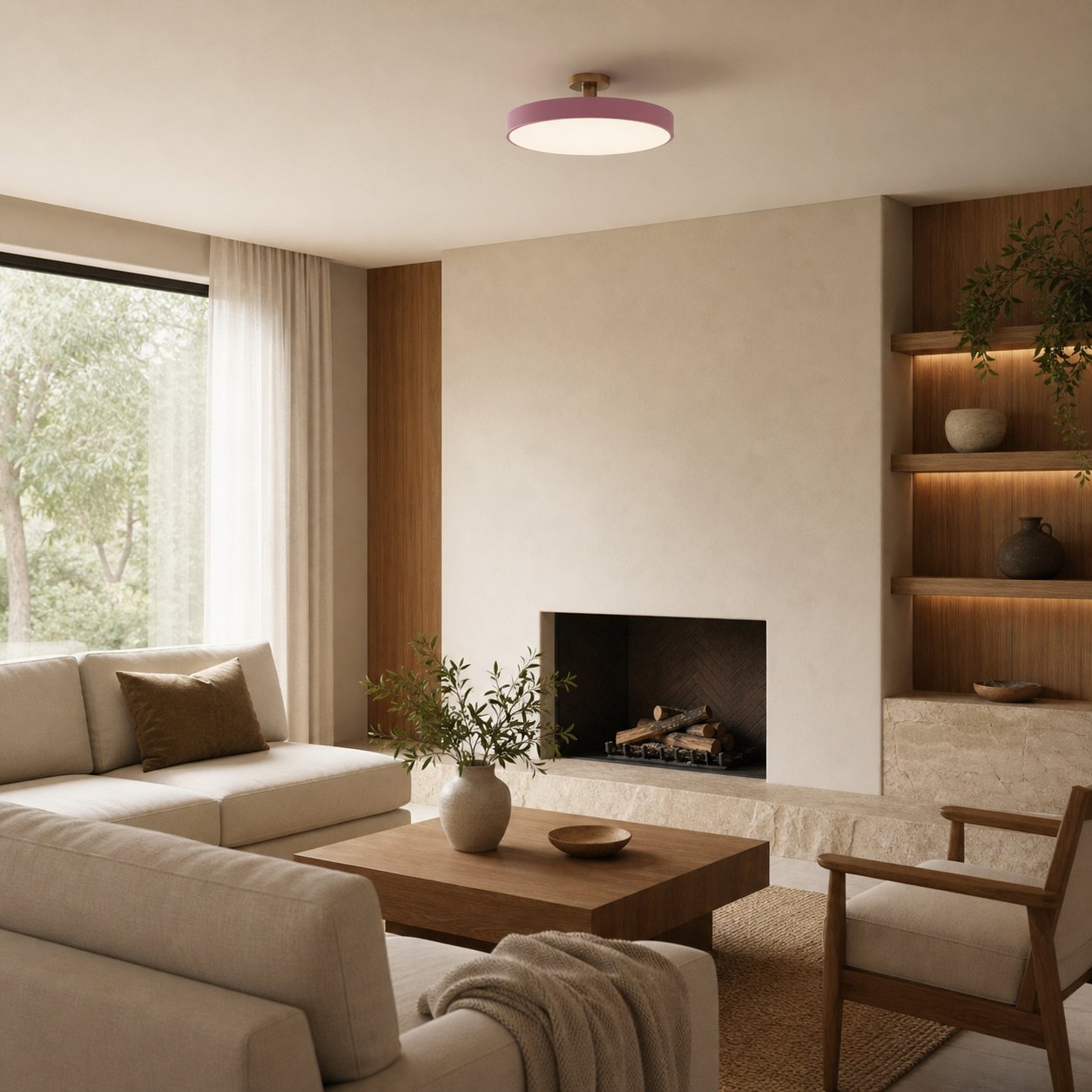 Ceilivon Ceiling Light Wide Diffuser Flush Mount Ceiling Light - Modern Style for Living Room