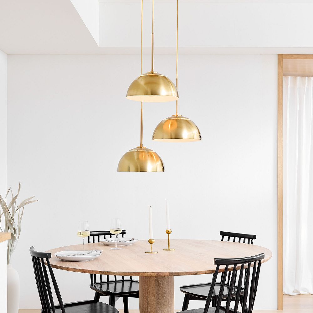 Parvion Modern Adjustable 3-Head Sculptural Metal Pendant Light
