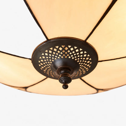 TF Ingram handgefertigte Buntglas-Deckenleuchte – Vintage Art Deco Tiffany-Leuchte für das Esszimmer