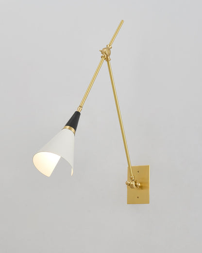 Magari Mid Century Wandleuchte Messing Schwenkbar