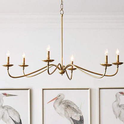 Rustic Iron Candle Chandelier for Dining Rooms and Living Spaces