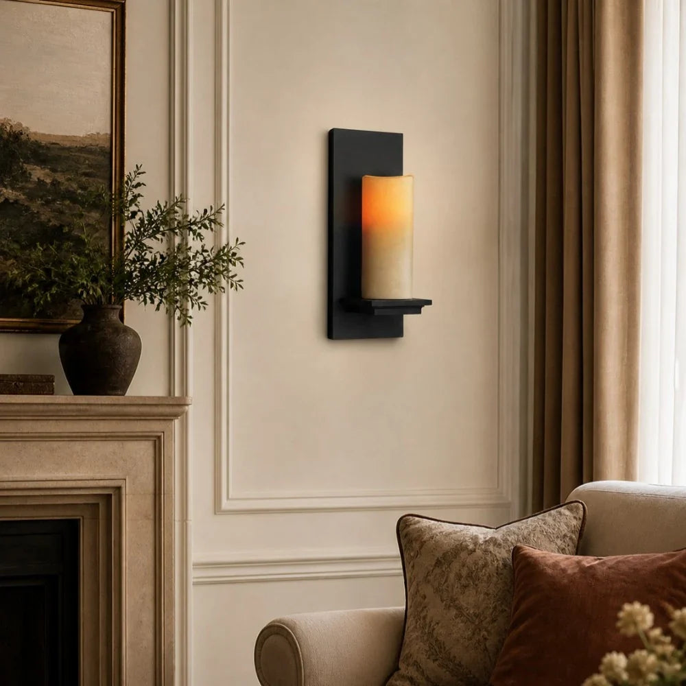 Jade wall lamp in living room interior