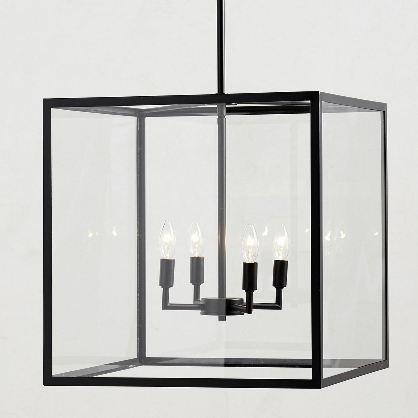 Ferrix Outdoor Lantern Pendant Lamp – Industrial Glass and Iron Design for Modern Spaces