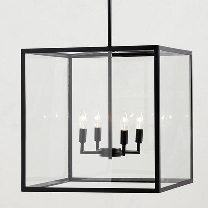 Ferrix Outdoor Lantern Pendant Lamp – Industrial Glass and Iron Design for Modern Spaces