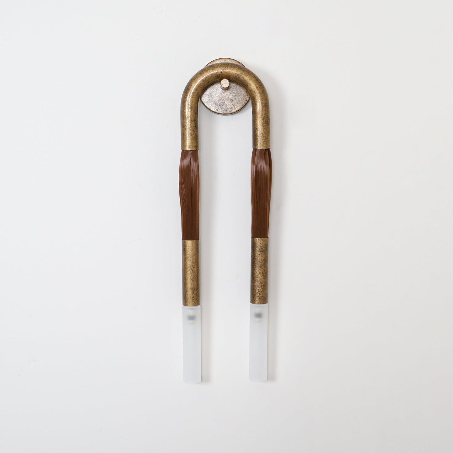 Moderne Wandleuchte aus Rosshaarglas – Messing/Nickel/Schwarz