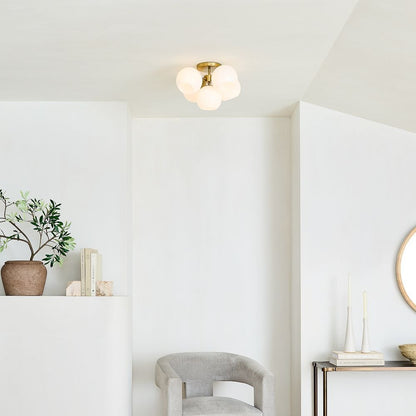 Brina Glass 5-Light Flush Mount - Minimalist Glass Ceiling Fixture