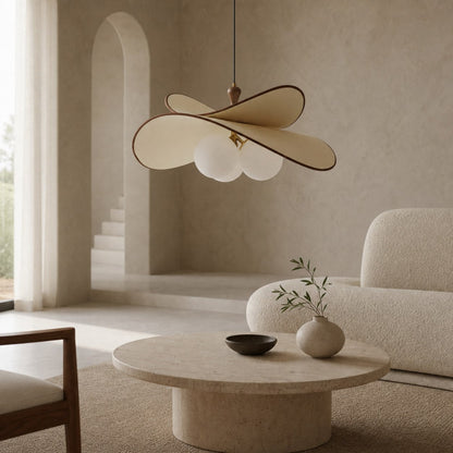 Orrise Floating Glass Globe Pendant with Metal Accents - Modern Minimalist lights for Kitchen and Dining Rooms