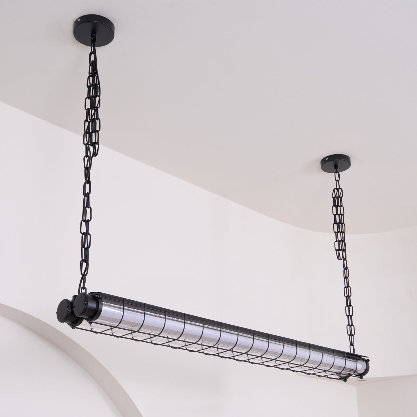 Kronleuchter aus geradlinigem Kunstglas in Schwarz Deckenleuchte