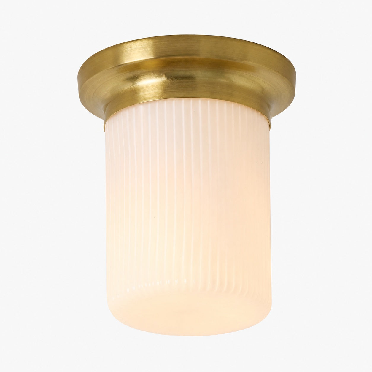 Rivora Flöte Glas Unterputz – Gerippte, langlebige Deckenleuchte