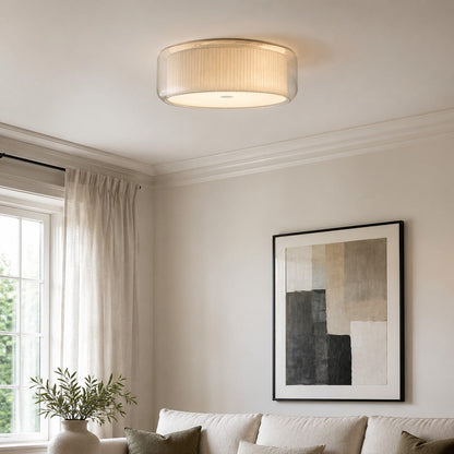 Bauhaus Glass Fabric Flush Mount Ceiling Light