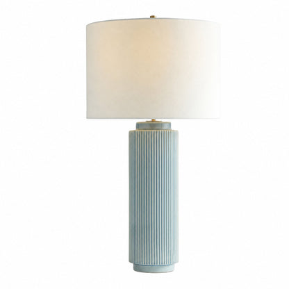 Ceruna Minimalist Ceramic Table Lamp - Ceramic Base With A Linen Lampshade