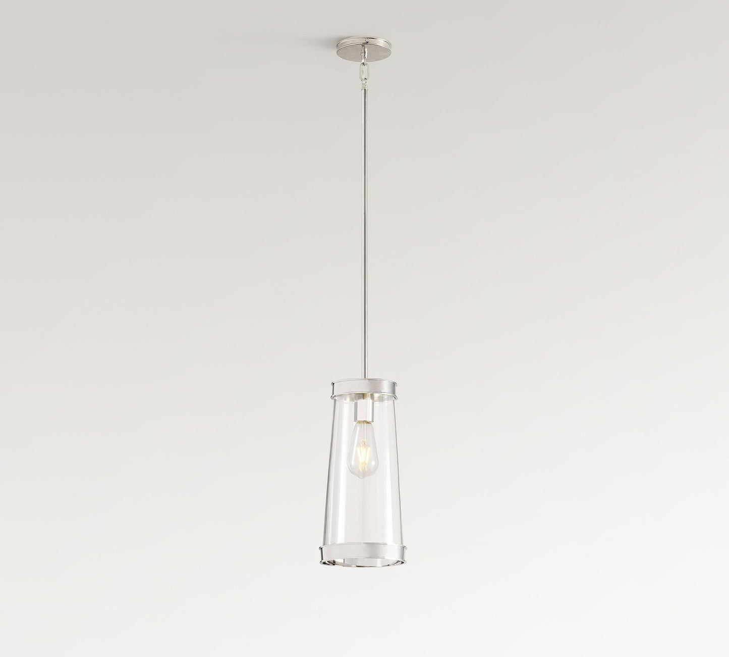 Driscoll Glass Drum Pendant Light - Contemporary Brass Hanging Lamp