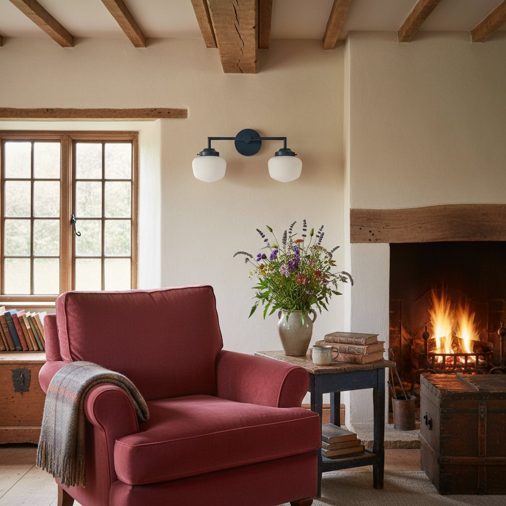 Opalume Glass Vanity Light – Vintage-Inspired Design – Perfect for Bathroom & Powder Room