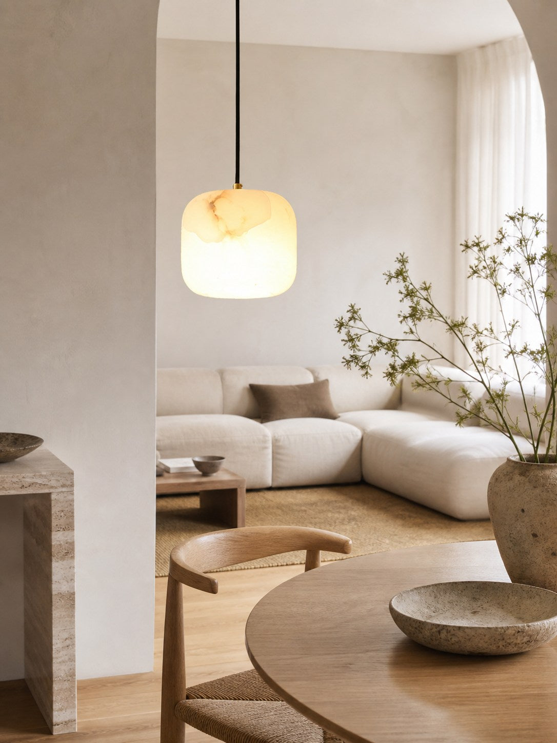 Alabaster Bedside Pendant Light