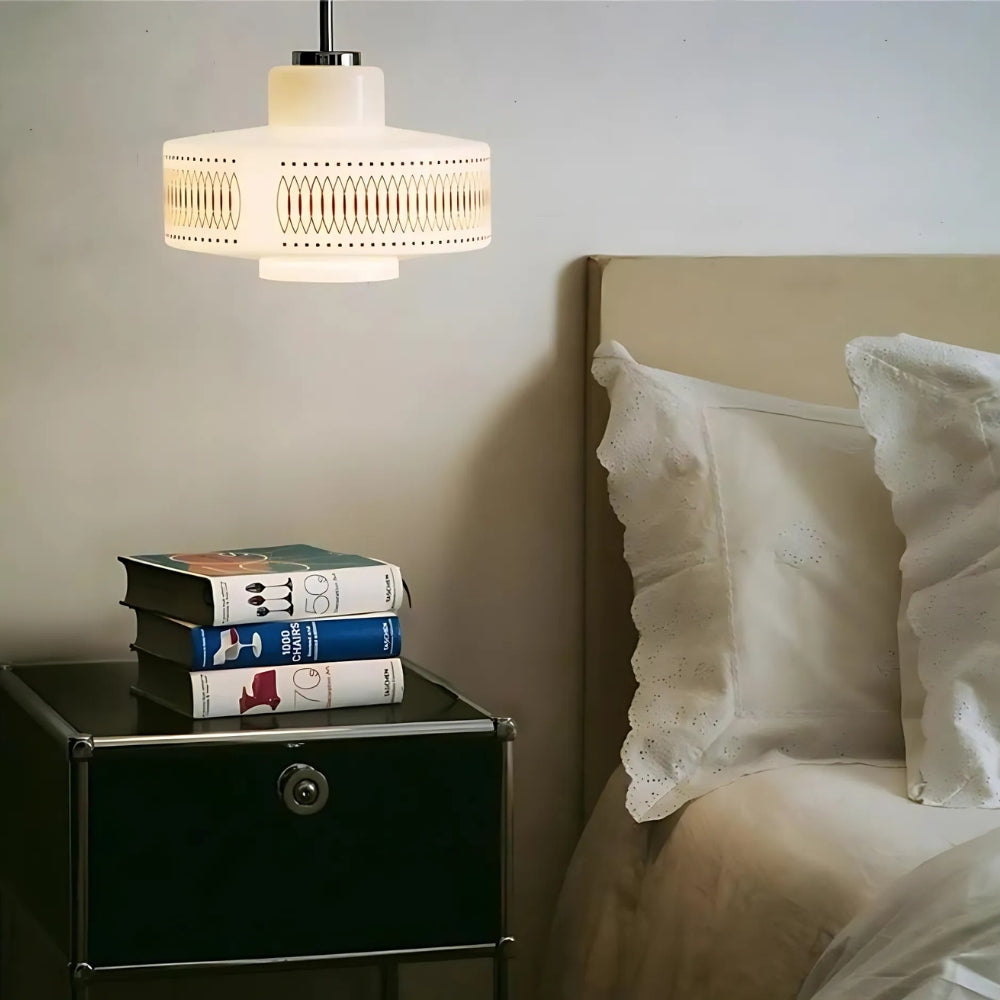 Vintage Bauhaus Opalglas Pendelleuchte